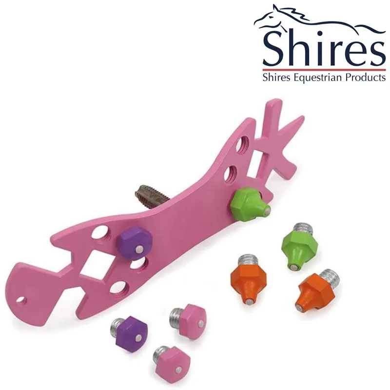 Shires Hip Hoof Spanner and Stud Set - Pink 